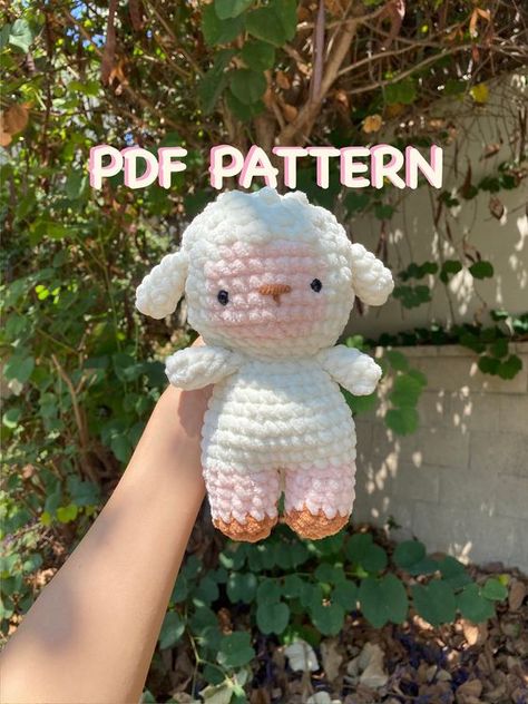 CROCHET PDF PATTERN: Crochet baby lamb Crochet toys patterns free amigurumi #crochettoyspatternsfreeamigurumi #crochet #crochettoy #crochetpattern #crochetpatterns 1.41 Crochet Plushie Clothes, Amigurumi Sheep Free Pattern, Lamb Crochet Pattern Free, Sheep Crochet Pattern Free, Crochet Lamb Free Pattern, Sheep Amigurumi Free Pattern, Crochet Plushie Ideas, Crocheted Sheep, Crochet Squishmallow