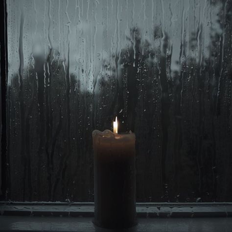 Candle Cove, Rain Candle, Rainy Window, Rain Window, Night Window, Dark Windows, Rainy Day Aesthetic, Night Rain, Rain Painting