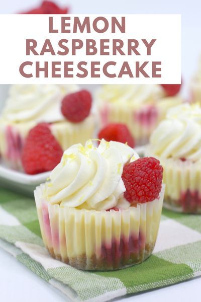 Lemon Raspberry Mini Cheesecake, Raspberry Cheesecakes, Lemon Raspberry Cupcakes, Lemon Raspberry Cheesecake, Lemon Cake Mix Cookies, Raspberry Desserts, Mini Cheesecake Recipes, Lemon Cake Mixes, Fresh Raspberries