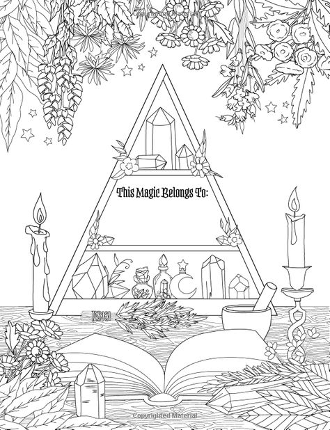 Amy Cesari Coloring Pages, Witch Coloring Pages Free Printable, Book Of Shadows Coloring Pages, Wiccan Coloring Pages, Pagan Coloring Pages, Witchcraft Coloring Pages, Witch Coloring Pages For Adults, Tarot Coloring Pages, Coloring Book Of Shadows