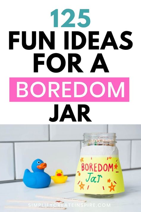 Bored Jar Ideas For Kids, Activity Jar Ideas, Bored Jar Ideas, Boredom Jar, I'm Bored Jar, Jar Activities, Activity Jar, Boredom Busters For Kids, Bored Jar