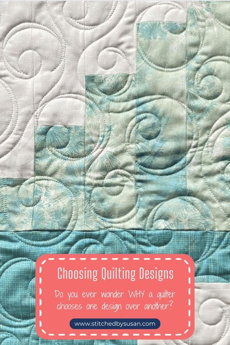 Frequent considerations like handling thick seams, masculine quilts or what to quilt on a floral quilt are handled in this blog post from Stitched by Susan. Fmq Designs For Squares, Quilting Top Stitch Designs, Quilt Top Stitching Patterns, Quilt Stitch Patterns, Easy Free Motion Quilting Patterns, Stitched By Susan, Easy Free Motion Quilting Designs, Freehand Quilting, Masculine Quilts