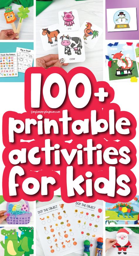 Find the best printable activities for kids inside this collection! We have fun activities for preschoolers, kindergarteners, and beyond. Find coloring pages, I Spy printables, learning activities, pretend play printables, worksheets, and more! They're great for home, school, daycare, and the library! Free Printable Crafts, English Activities For Kids, Activity Sheets For Kids, Free Printable Activities, Printables Free Kids, Halloween Activities For Kids, Printable Activities For Kids, Free Preschool, Preschool Printables