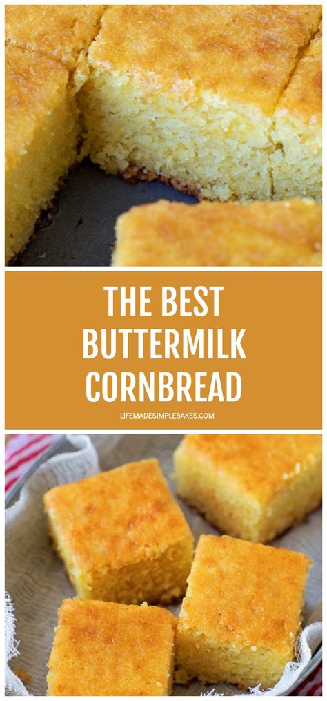 Easy Buttermilk Cornbread Recipe, Easy Buttermilk Cornbread, Buttermilk Cornbread Recipe, Best Cornbread Recipe, Cornbread Recipe Sweet, Moist Cornbread, Buttermilk Cornbread, Honey Cornbread, Food Bread