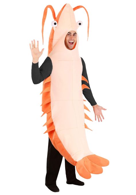 PRICES MAY VARY. Shrimply Irresistible: Stand out at any event with our Adult Shrimp Costume, featuring a hooded tunic made of high-quality 100% polyester foam-backed velour fabric for maximum comfort and durability. Perfect for Halloween or costume parties! Fun & Playful Design: This unisex shrimp costume boasts soft-sculpted eyes, antennas, and quilted details on the tunic front and shrimp tail, making you the coolest crustacean in the room. The hook and loop closure at the center back ensures Shrimp Costume, Hm Outfits, Fun Costumes, Crazy Costumes, Hooded Tunic, Animal Costumes, Funny Costumes, Fantasias Halloween, Velour Fabric