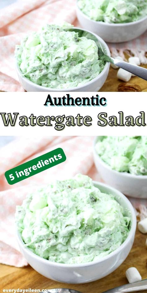 Indulge in a classic treat with a modern twist by exploring the ultimate Watergate Salad delight. This creamy, dreamy dessert combines pistachio pudding, juicy pineapple, fluffy marshmallows, and crunchy nuts for a refreshing and sweet experience. Perfect for potlucks, family gatherings, or a simple treat at home, this salad is sure to impress with its vibrant flavors and nostalgic charm. Dive into a bowl of this delightful mix and enjoy a taste of timeless comfort. Green Christmas Jello Salad, Jellied Salads Recipes, Easy Congealed Salad Recipe, Cucumber Jello Salad, Conjilled Salad, Thanksgiving Congealed Salad Recipes, Yum Yum Salad Jello, Watergate Salad Recipe Simple, Lime Salad Jello