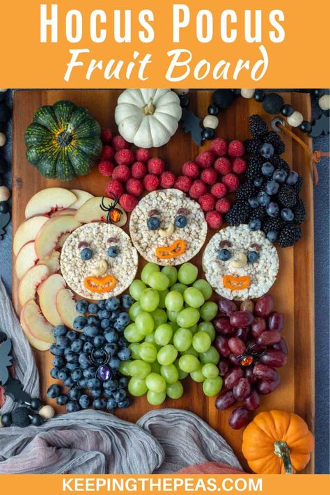 What better way to celebrate Halloween than with a Hocus Pocus Snack Board, a healthy alternative to candy and sugary sweets. This Hocus Pocus Charcuterie board is allergy, vegan-friendly, and gluten-free. Make this fun Hocus Pocus snack idea today! Hocus Pocus Fruit Tray, Hocus Pocus Snacks, Hocus Pocus Board, Hocus Pocus Charcuterie Board, Hocus Pocus Charcuterie, Halloween Work Party, Kids Charcuterie, Halloween Movie Night Party, Halloween Punch Recipes