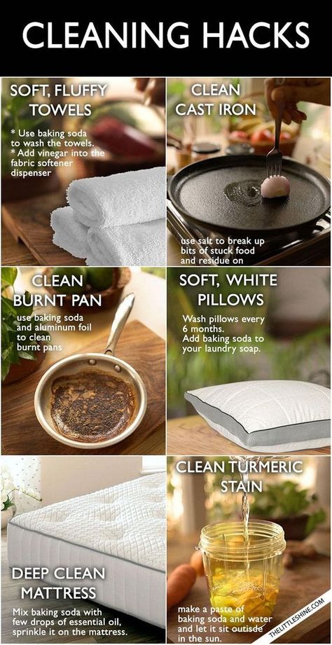 Little shine - The best hacks to clean almost everything -... Cleaning Diy Hacks, Habit Ideas, Clean Organized House, Diy Henna, Deep Cleaning Checklist, Laundry Stain Remover, Natural Cleaning Recipes, Homemade Sauce Recipes, Best Hacks