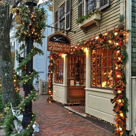 Christmas Trees, Trees, Nantucket Christmas, Cobblestone Streets, White Lights, Nantucket, Christmas Lights, My Favorite, Road