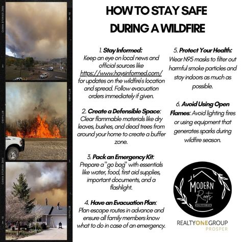 🚨 Information Post 🚨 Amidst increasing wildfire risks, knowing how to stay safe is crucial. This guide offers practical steps to safeguard yourself and your home. #wildfires #staysafe #BeInformed #Info #haysinformed #community #smoke #fire #alarm #training #emergencypreparedness #knowledge #modernrootsrealtygroup Wild Fire, Fact Sheet, Emergency Preparedness, Natural Disasters, Stay Safe, Gratitude, Kindergarten, Science, Quick Saves