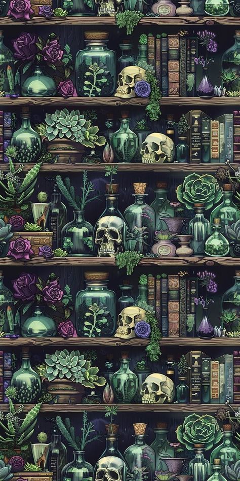 Witch Iphone Aesthetic, Boho Goth Wallpaper, Apothecary Phone Wallpaper, Halloween Pixel Wallpaper, Witchy Pattern Wallpaper, Phone Wallpaper Tarot Card, Wiccan Backgrounds Wallpapers, Spooky Book Wallpaper, Victorian Gothic Wallpaper Iphone