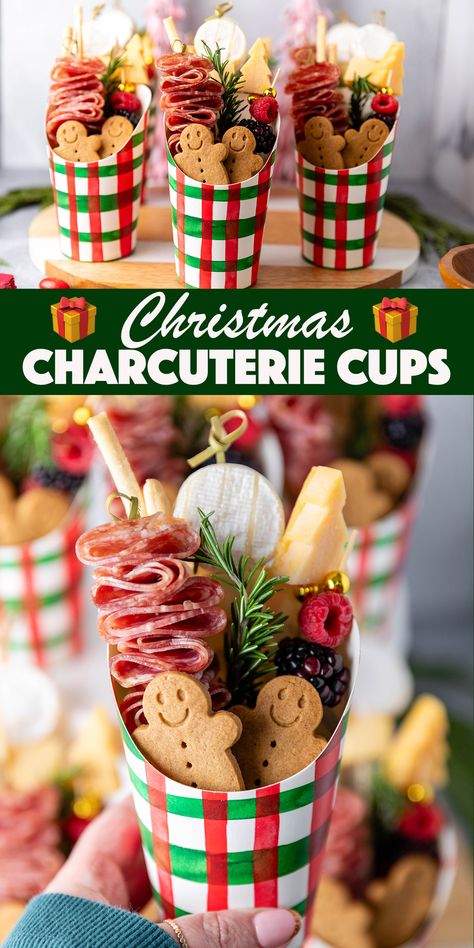 Christmas Charcuterie Cups - individually sized charcuterie in a cup! The perfect easy make-ahead appetizer for Christmas. Christmas Charcuterie Cups, Charcuterie Cups, Christmas Charcuterie, Christmas Appetizers Party, Make Ahead Appetizers, Christmas Recipes Appetizers, Charcuterie Inspiration, Christmas Food Gifts, Charcuterie Recipes