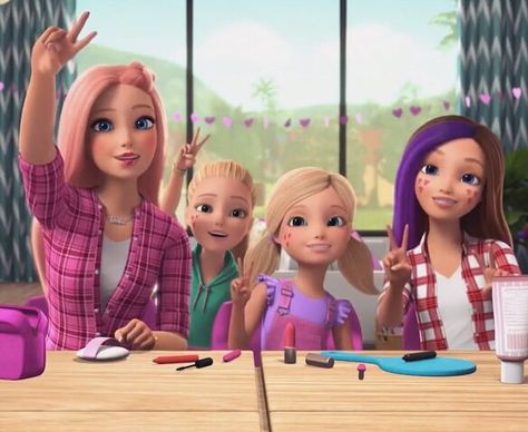 Barbie Trio Pfp, Barbie Trio, 3 Barbie Friends, Barbie And Sisters, Barbie Sisters Cartoon, Barbie Dream House Adventures Wallpaper, Barbie And Her Sisters, Be With You Movie, Barbie Sisters