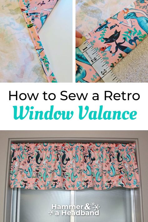 Diy Valances For Windows, Diy Valance Curtains, How To Make A Valance, Curtain Valance Ideas, Sewing Curtains Valance, Valance Diy, Diy Kitchen Curtains, Diy Window Valance, Window Valance Diy