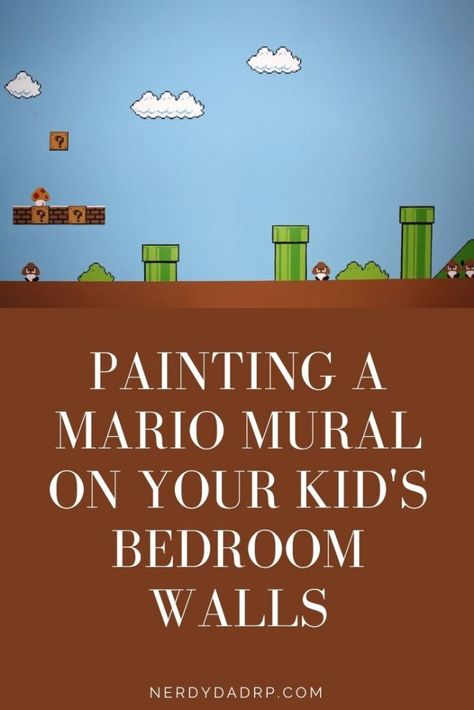 Super Mario Inspired Bedroom, Mario Room Ideas Boys, Mario Mural, Mario Bros Room, Nintendo Room, Mario Bedroom, Super Mario Room, Mario Room, Brothers Room