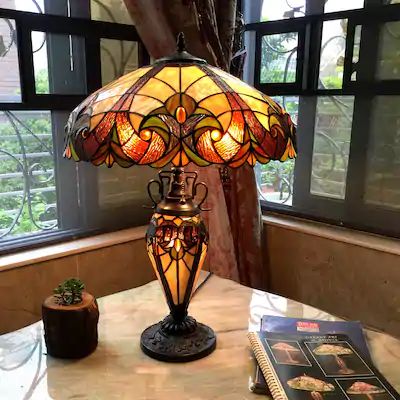 Table Lamps | Find Great Lamps & Lamp Shades Deals Shopping at Overstock Stained Glass Lampshades, Bedroom Props, Fancy Lamps, Fancy Lamp, Teapot Lamp, Beautiful Chandeliers, Victorian Library, Lampe Art Deco, Stained Glass Table Lamps