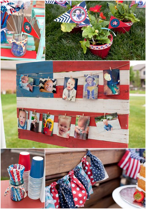 Patriotic First Birthday Party in Red, White, and Blue Firework First Birthday Party, All American One Birthday, Patriotic Graduation Party, All American Birthday Party, Firework Birthday Party, Firecracker First Birthday Party, Memorial Day First Birthday Party Ideas, Red White Blue Graduation Party Ideas, All American Boy Birthday Party