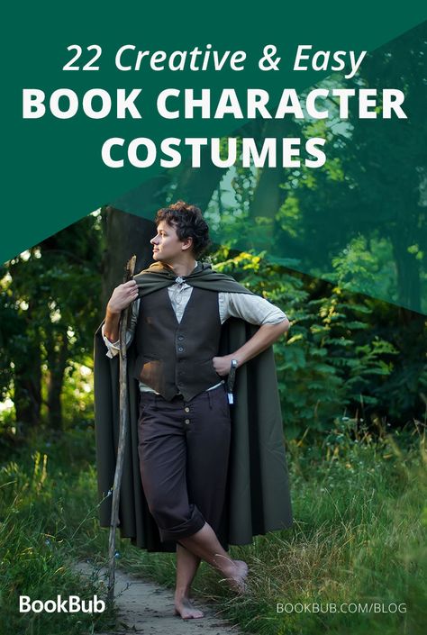 Check out this list for your perfect Halloween costume — based off of a literary character! From Frodo to Katniss, you'll find a creative costume on this list. Frodo Costume Diy, Outfits Inspired By Book Characters, Diy Book Costume, Literary Character Costumes For Teachers, Cosplay Book Characters, Book Cosplay Character Costumes, Halloween Book Costumes, Outfits Inspired By Books, Literary Characters Costumes