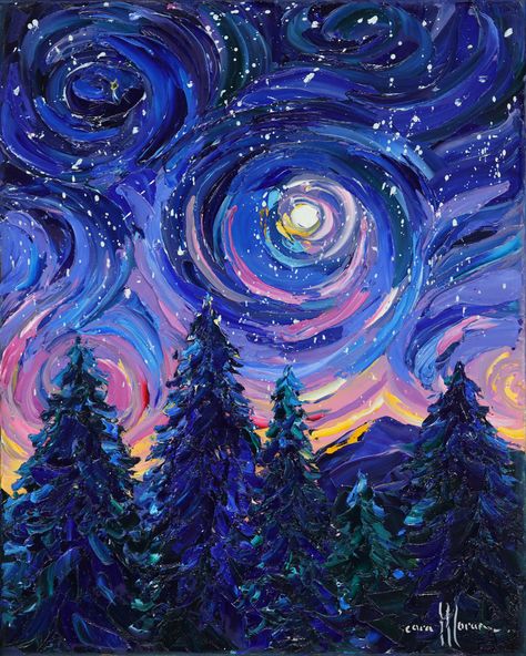 Star Painted Wall, Painting Starry Night Sky, Stary Sky Drawing, Night Acrylic Painting Sky, Sky Night Painting, Starry Night Inspired Paintings, Star Sky Painting, Painting Sky Acrylic, Star Sky Drawing