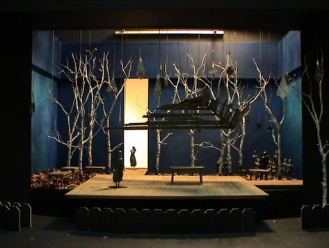 if we ever want to do trees again Into The Woods Set Design, Set Design Model, Christmas Theatre, Theatre Inspiration, Theatre Lighting, Fiddler On The Roof, Stage Set Design, Set Design Theatre, Theatre Design