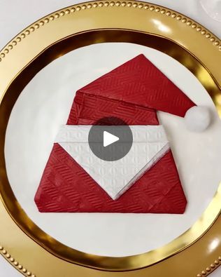 55K views · 303 reactions | Make a Santa hat from napkins 🎅 | Make a Santa hat from napkins 🎅 | By MetDaan DIY | Facebook Santa Hat Napkin Folding, Folding Cloth Napkins For Christmas, Paper Napkin Folding Ideas Christmas, Santa Napkins, Diy Christmas Napkins, Diy Santa Hat, Metdaan Diy, Christmas Table Decorations Diy, Paper Napkin Folding