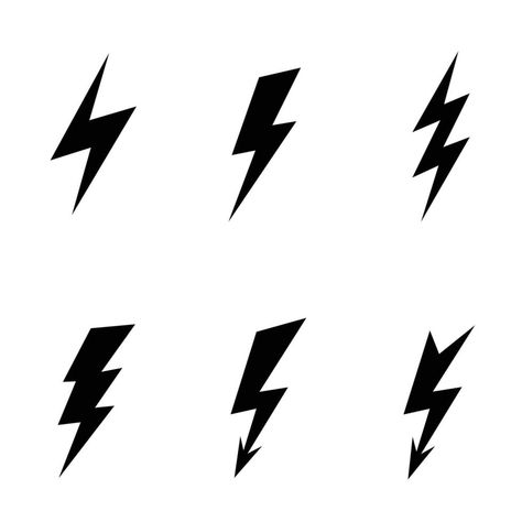 Lightning Symbol Design, Thunder Symbol, Gta Tattoo, Lightning Designs, Lightning Illustration, Thunderbolt Tattoo, Electric Symbols, Lightning Clipart, Thunder Tattoo