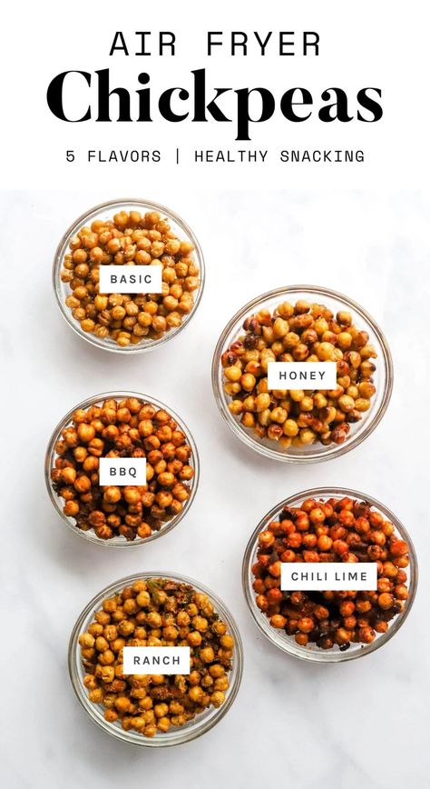 Heath Recipes, Crispy Air Fryer Chickpeas, Recipes Chickpeas, Air Fryer Chickpeas, Flavored Chickpeas, Chickpea Snacks, Crunchy Chickpeas, Crispy Chickpeas, Honey Bbq