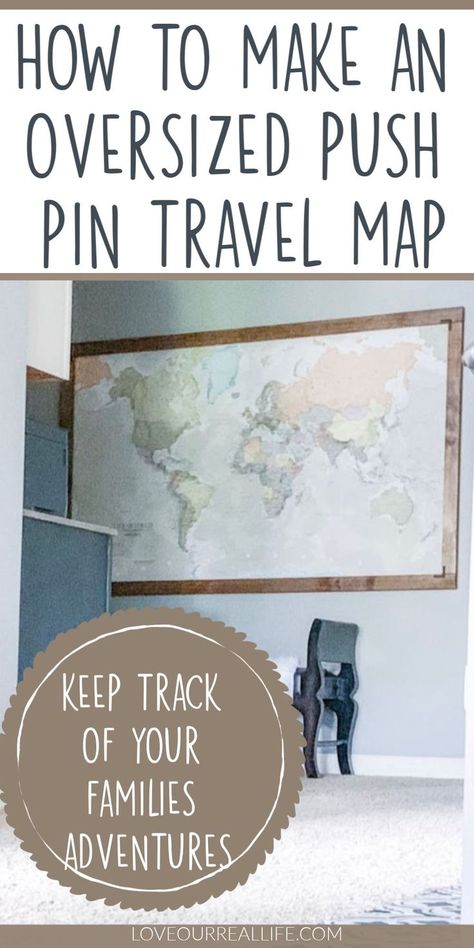 Travel Map Diy Pin Boards, Map On Wall, Family Travel Map, Diy Push Pins, Cork Board Map, World Map Pin Board, World Map With Pins, World Travel Map, Push Pin Travel Map