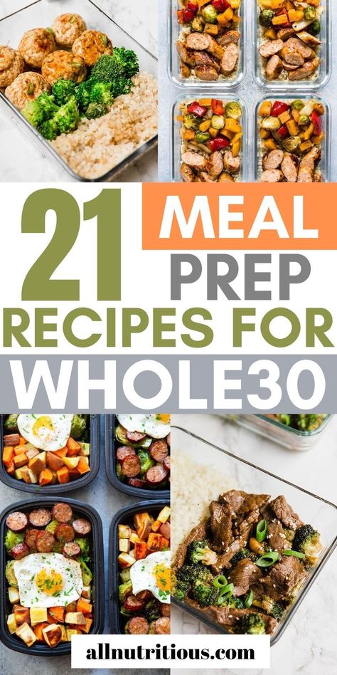 Whole 30 Freezer Meal Prep, Paleo Meal Prep For The Week, Easy Whole 30 Meal Plan, Whole 30 Meal Prep, Whole30 Recipes Lunch, Whole30 Meal Plan, Meal Prep For Work, Healthy Meal Prep Recipes, Whole30 Diet