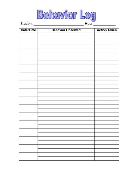 Behavior Documentation, Behavior Sheet, Behavior Calendar, Medical Printables, Behavior Log, Behavior Management Plan, Preschool Behavior, Daycare Business Plan, Behavior Tracker