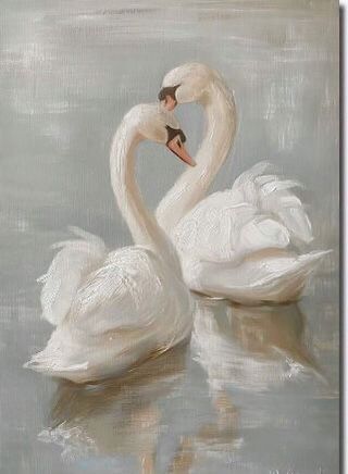 Aesthetic Vintage Painting, Swan Drawing, Two Swans, Vintage Wall Art Prints, Swan Painting, Swans Art, Cute Paintings, Ethereal Art, Art Inspiration Painting