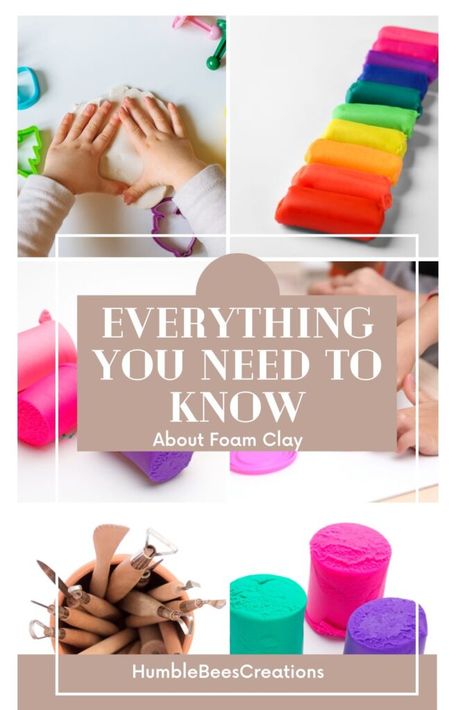 Everything you need to know about Foam Clay - HumbleBeesCreations Air Foam Clay, How To Make Molding Clay, Foam Clay Tutorials, Diy Foam Clay, Foam Clay Projects, Foam Clay Diy, Air Dry Foam Clay Ideas, Foam Clay Art, Foam Clay Crafts