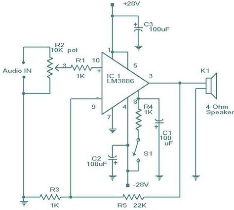 LM3886 Amplifier Circuit Lm3886 Amplifier, Iot Design, Amplificatori Audio, Cheap Speakers, Audio Spectrum, Function Generator, Stereo Amp, Circuit Board Design, Diy Amplifier