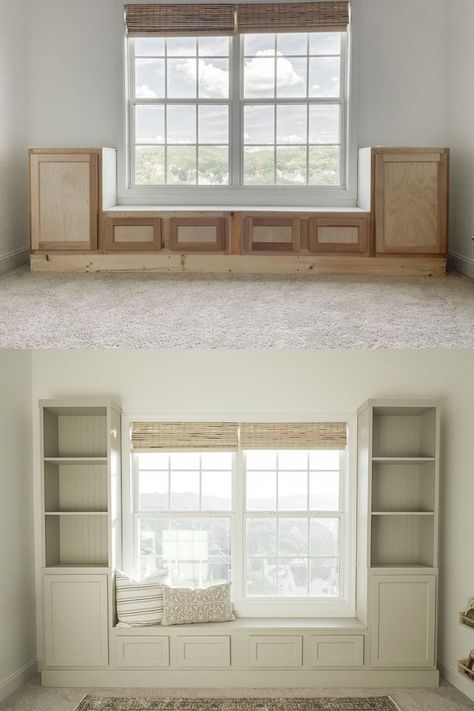 built-ins around window Cubbies Mudroom, Window Seat Design, Bench Diy, Casa Vintage, Mudroom Bench, Diy Home Improvement, Window Seat, Cubbies, House Inspo