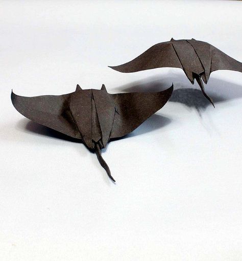 Manta ray origami Dragon Origami, Origami Bowl, Origami Yoda, Origami Ball, Origami For Beginners, Origami Dragon, Origami Fish, Origami Love, Origami And Kirigami