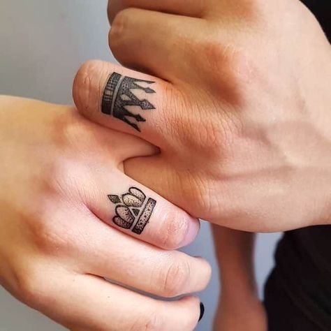 Couple Tattoos, Crown, Queen, Tattoos, Ring