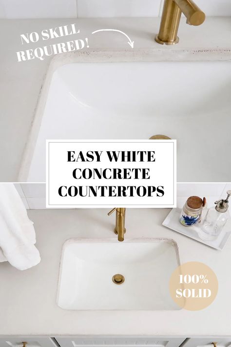 Cement Countertops, Concrete Countertops Kitchen Diy, Concrete Countertops Bathroom, White Concrete Countertops, Concrete Countertop, Concrete Bathroom, Diy Concrete Countertops, Concrete Countertops Kitchen, Bathroom Remodels