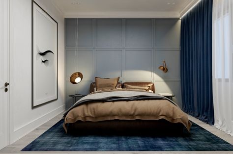 https://www.behance.net/gallery/61303527/Boys-room Blue Bed Interior, Blue Bed Design, Blue Wardrobe Design Bedroom, Blue Bedroo, Blue Bed Back Design, Round Beds, Modern Bedroom Interior, 아파트 인테리어, Classic Bedroom