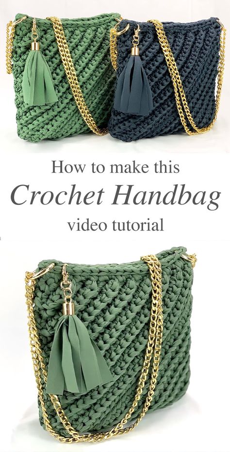 Easy-Crochet-Bag | Crochet & Knit by Beja - Free Patterns, Videos + How To Tote Crochet, Sac Diy, Popular Crochet, Free Crochet Bag, Amazing Crochet, Bag Pattern Free, Crochet Handbag, Crochet Clutch, Crochet Handbags Patterns