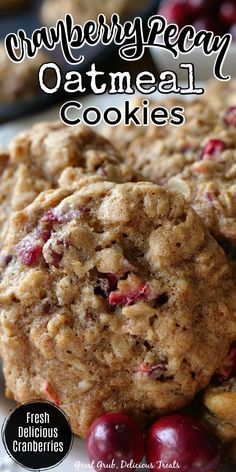 Cookies With Cranberries And Pecans, Cranberry Cookies Fresh Cranberries, Fresh Cranberry Cookies Recipes, Recipes Using Fresh Cranberries, Fresh Cranberry Cookies, Oatmeal Cranberry Walnut Cookies, Cranberry Pecan Oatmeal Cookies, Oatmeal Cookies Recipes, Pecan Oatmeal Cookies