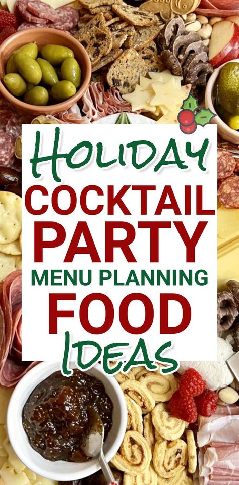 Holiday Cocktail Party Menu Planning Food Ideas - Appetizer bites, elegant small bites, shareable snacks, heavy hors d’oeuvres, mini foods, plus LOTS of easy snacks for a party, cheap simple appetizer recipes and crockpot appetizers for a holiday Christmas Eve party too! Christmas Menu Appetizers, Hosting Christmas Cocktail Party, Cocktail Party Canapes, Easiest Party Appetizers, Small Apps For Parties, Appetizers For Christmas Eve Party, Winter Party Food Ideas For Adults, Christmas Party Orderves, Apps For Cocktail Party