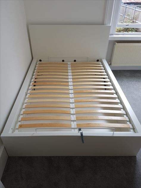 Ikea Malm Ottoman bed, with a storage space. Ikea Ottoman Bed, Ikea Bed Double, Double Bed Frame Ideas, Ikea Single Bed, Malm Bed Ikea, Bed Organization Ideas, Bed Organization, Brimnes Bed, Teal Room