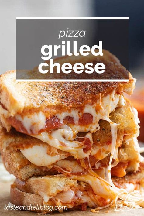 Pepperoni Pizza Grilled Cheese, Pepperoni Grilled Cheese, Grilled Cheese Pizza, Quick And Easy Weeknight Dinners, Pizza Grilled Cheese Sandwich, Recipe For Pizza, Easy Grilled Cheese, Grill Cheese, Pizza Wraps