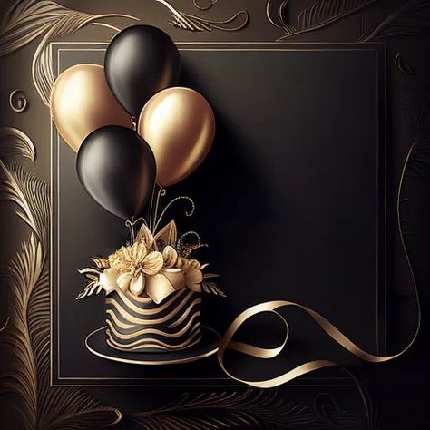 Free Black and Gold Happy Birthday Card Background Image Happy Birthday Apostle, Birthdays Background, Birthday Card Background Design, Happy Birthday Black Background, Hbd Balloons, Happy Birthday In Black, Hbd Happy Birthday, Lawyer Cake, Birthday Card Background