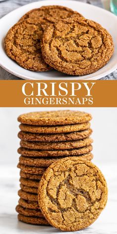 Ginger Snap Cookies Recipe, Ginger Snaps Recipe, Ginger Cookie Recipes, Resepi Biskut, Ginger Snap Cookies, Easy Homemade Recipes, Homemade Recipe, Holiday Dessert, Ginger Cookies