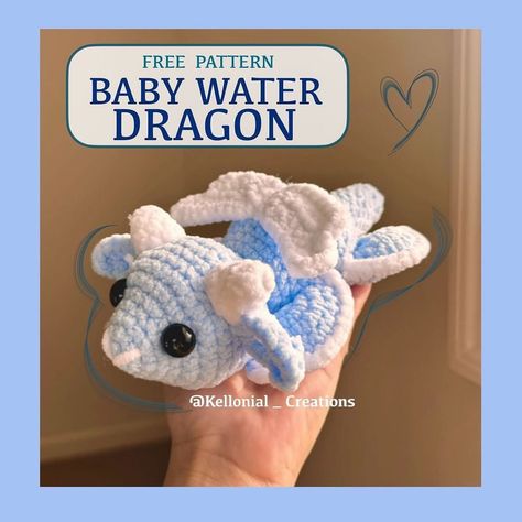 Pattern and design by @kellonial_creations🌷 When publishing your works, please indicate the designer of the pattern | Instagram Amigurumi Patterns, Crochet Dragon Pattern, Diy Crochet Toys, Toys Ideas, Easy Crochet Animals, Crochet Toys Free, Quick Crochet Patterns, Crochet Cow, Crochet Dragon