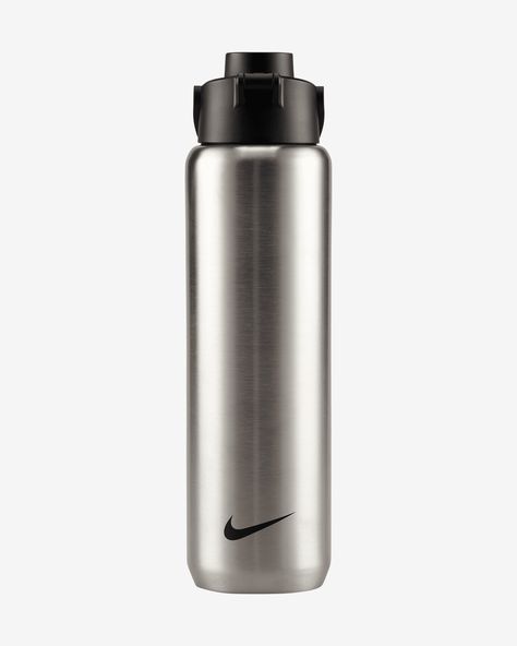 Nike Recharge Stainless Steel Chug Bottle (24 oz). Nike.com Clean Drink, Gym Water Bottle, Flask Water Bottle, Sport Bottle, Sport Water Bottle, Fashion Deals, Stainless Steel Bottle, Drinking Cup, Brushed Stainless Steel