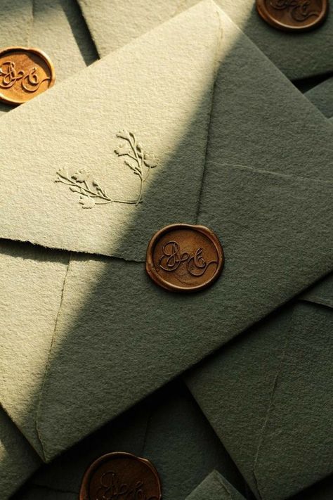 Custom Wax Seal, Handmade Invitations, Luxury Stationery, Greenery Wedding Invitations, Wax Stamp, Wax Seal Stamp, Wedding Invitation Wording, Paper Envelopes, Greenery Wedding