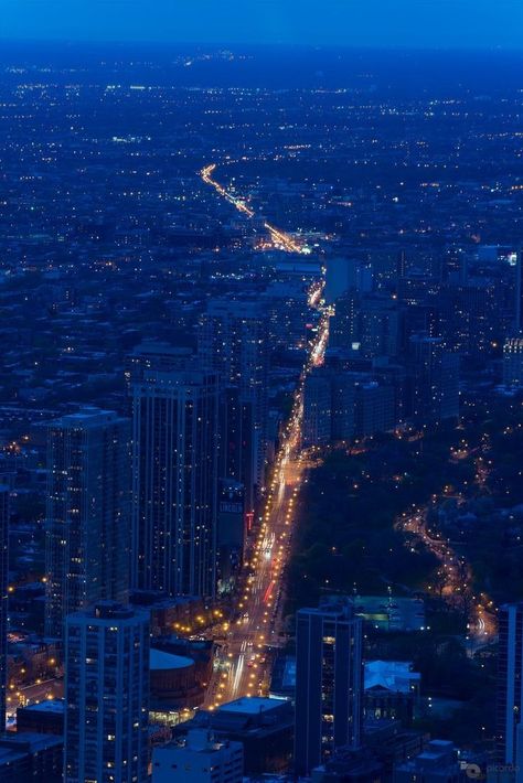 City Lights Wallpaper, Blue Hour Photography, John Hancock Center, Chicago Aesthetic, The Blue Hour, Blue Vibes, Baby Kitty, City Lights At Night, John Hancock