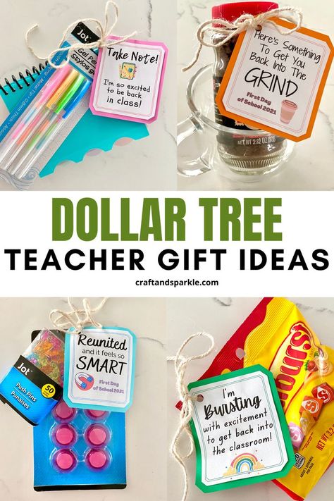 Teacher To Teacher Gifts Back To School, Teacher Gift Dollar Tree, You Survived First Week Of School Gift, Dollar Tree Back To School Gifts, Back To School Teacher Gifts 1st Day Free Printables, Welcome Back Teacher Gifts From Pta, Welcome Back For Teachers, Staff Back To School Gifts, Teacher Gift Ideas Beginning Of The Year